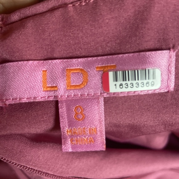 LDT Peplum Maxi Dress Prairie Feminie Fairycore Sz 8 Blush Pink Metallic - Picture 6 of 8